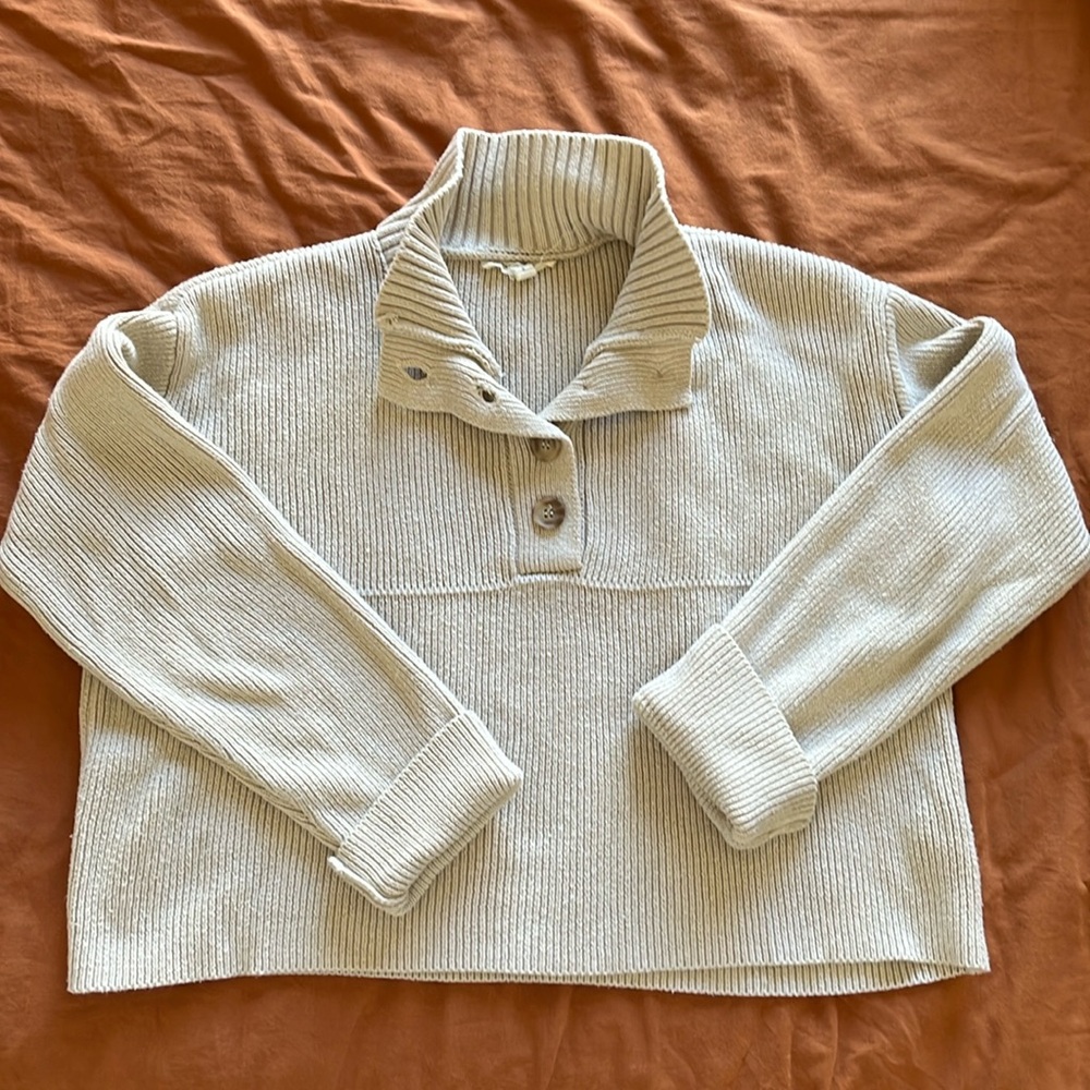 Cozy Half-Button Knit Sweater Shirt